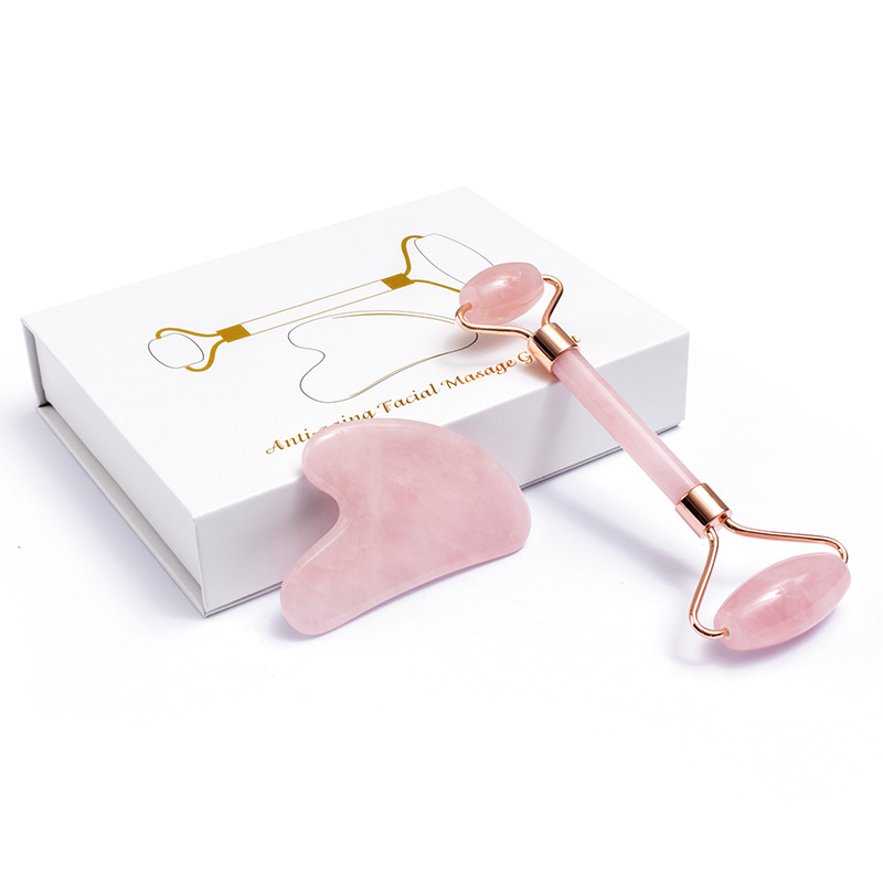Gua Sha Tool Rose Quartz - Natural Rose Quartz Jade Roller Gua