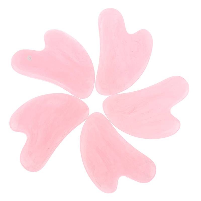 Gua Sha Tool Rose Quartz - 5Pcs Pink Natural Jade Rose Quartz