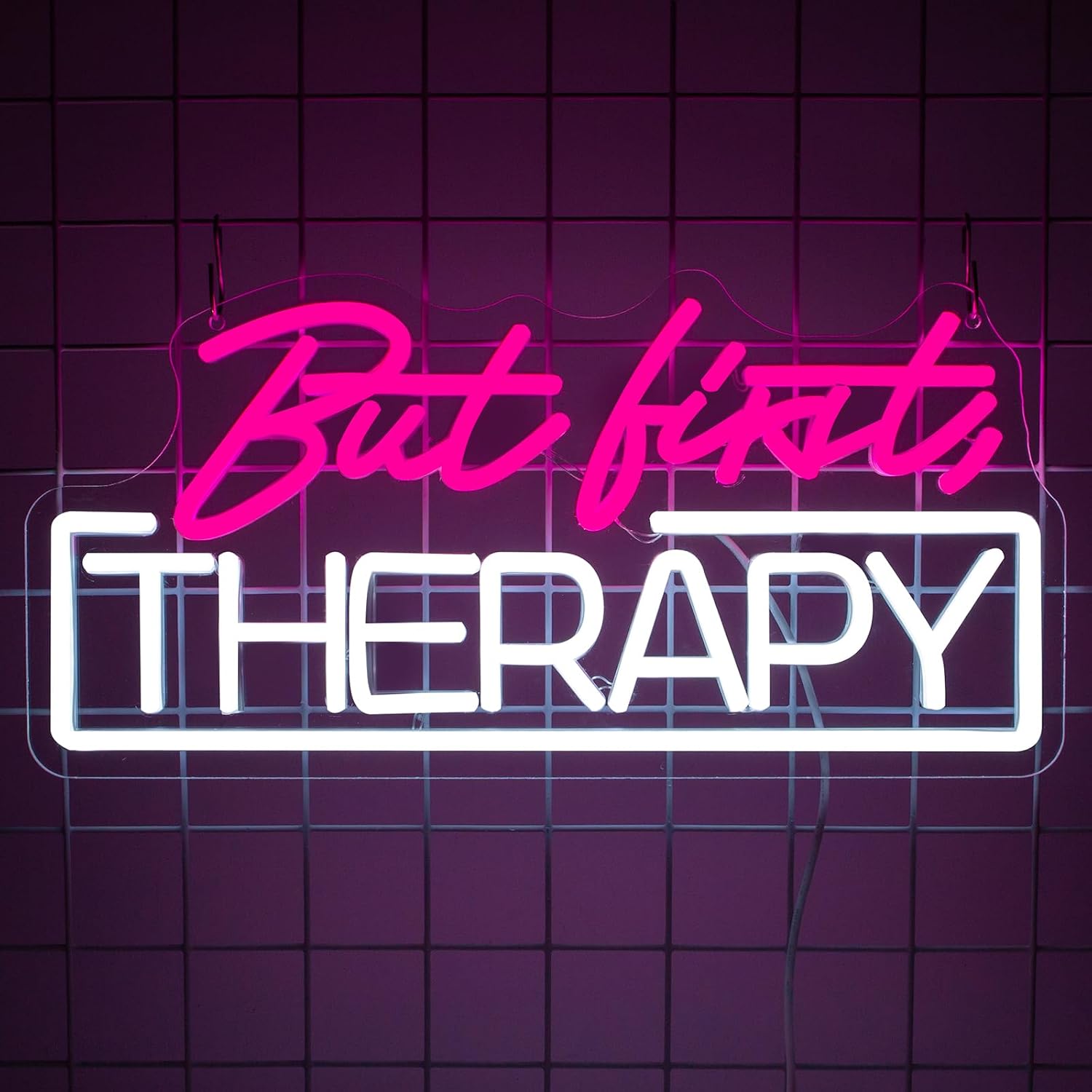 Spa Wellness Beauty - Self Care But First Therapy Neon