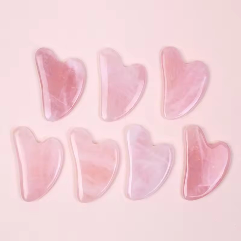 5Pcs Pink Natural Jade Rose Qu - огляд і ціна Gua Sha Tool Rose Quartz