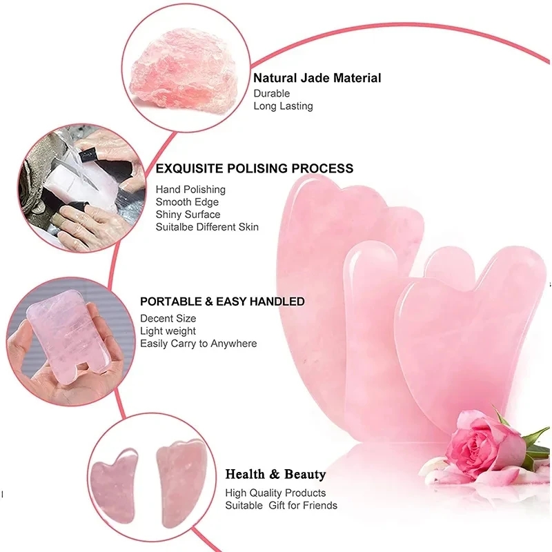 Rose Quartz Gua Sha Board Natu - огляд і ціна Gua Sha Tool Rose Quartz