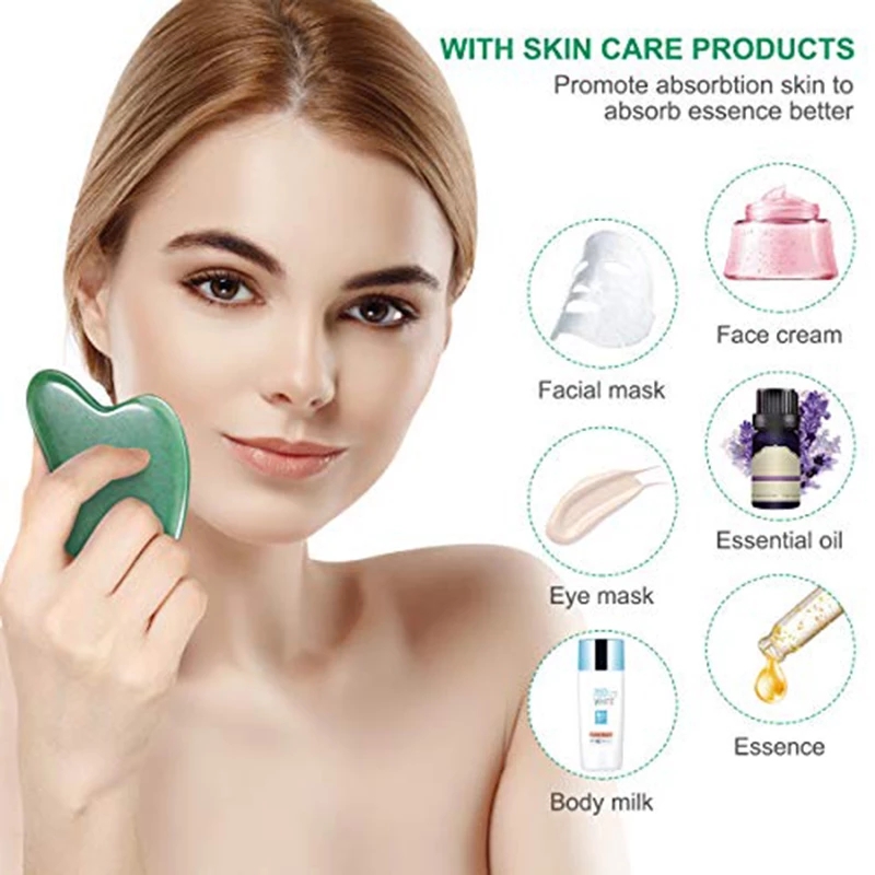 10pcs Natural Jade Gua Sha Set - огляд і ціна Gua Sha Tool Rose Quartz